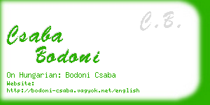 csaba bodoni business card